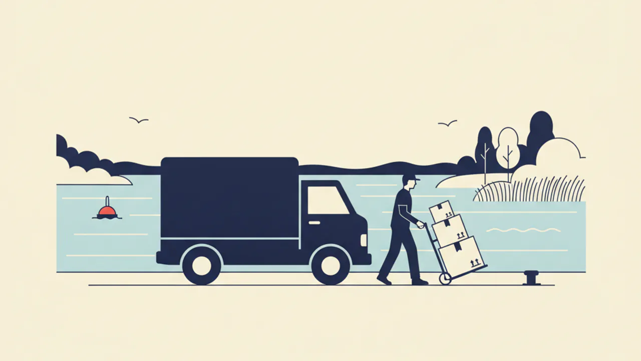 Maritime Illustration zur Umzugsplanung