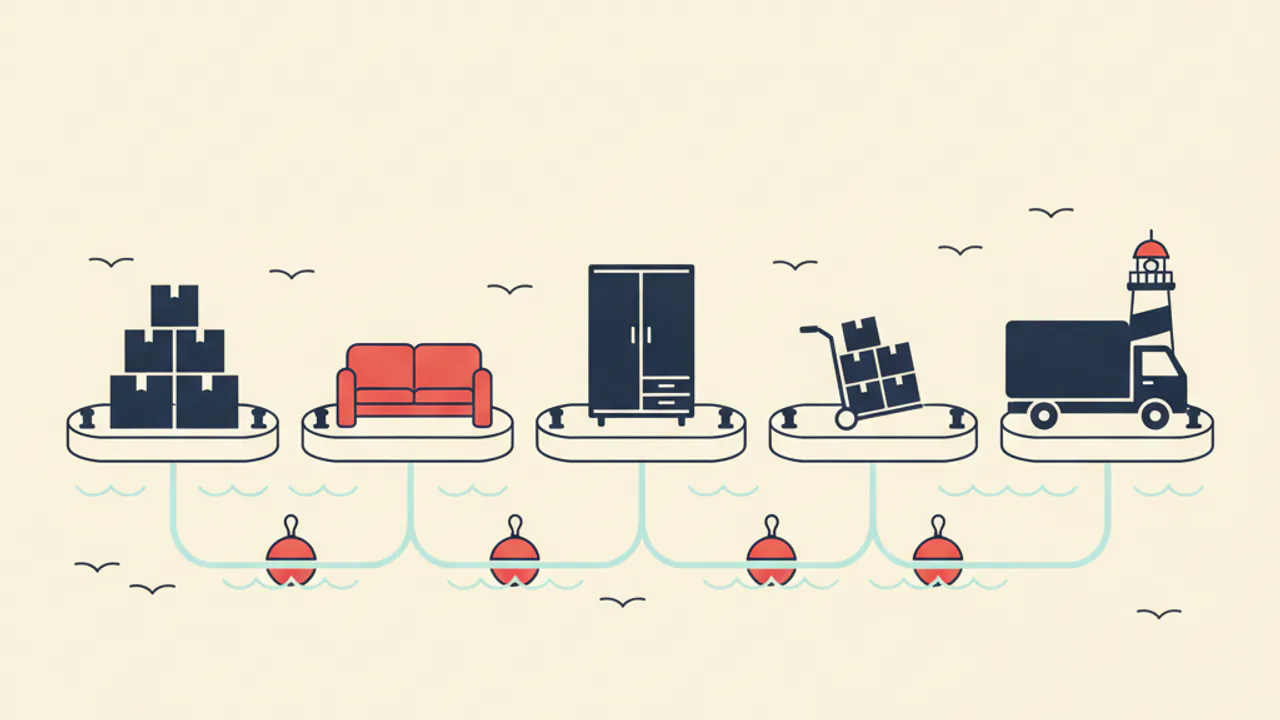 Maritime Illustration zur Umzugsplanung