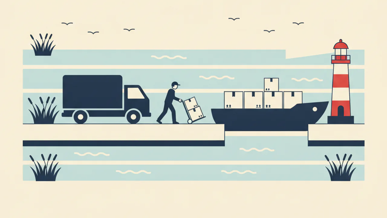 Maritime Illustration zur Umzugsplanung